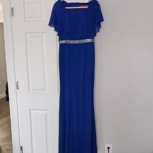 Carmen Marc Valvo Royal Blue Maxi Dress